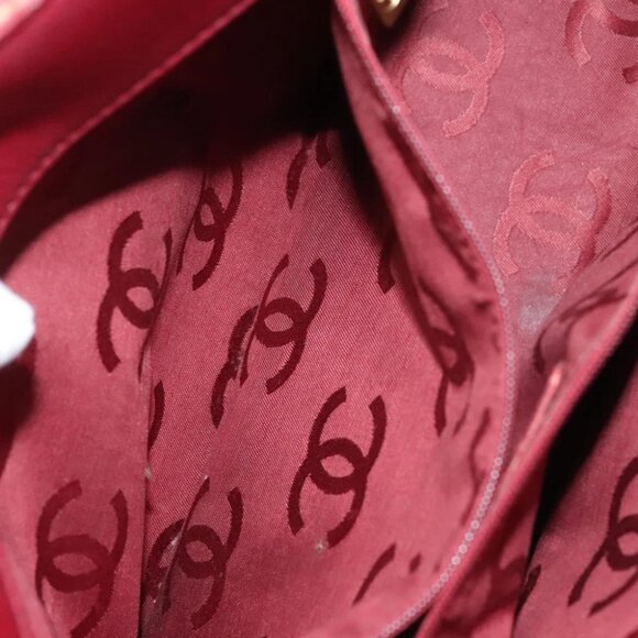 CHANEL Wild Stitch Hand Bag Grained Calf Skin Bordeaux Gold CC Auth 126239V - Picture 2 of 14